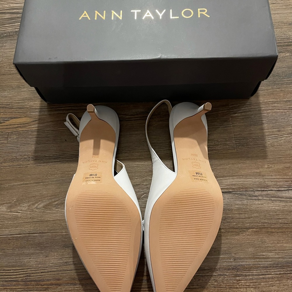 Never worn inbox  Ann Taylor white pumps  8.5